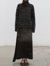 SWAYING 25 Fall/Winter Collection: Woolen A-line Skirt with Tie-Up Detail and Gradient Design SW-SW25AW3B08C2S2-HUIZONG (Gray-Brown)